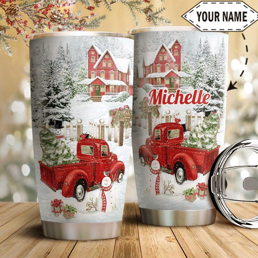 Personalized Christmas Truck Tumbler