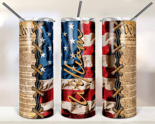 Personalized Skinny Tumbler Patriotic American We The People Constitution For Straight