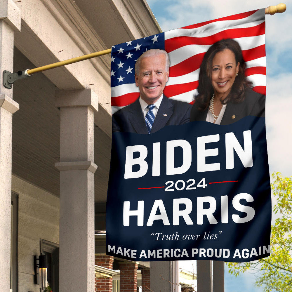 Biden Harris 2024 Flag Truth Over Lies Make America Proud Again Flag For Democrats