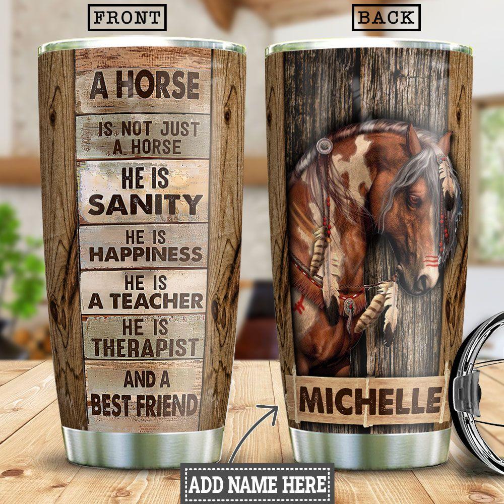 Personalized Horse Tumbler Sanity Happiness Teacher Therapist Best Friend