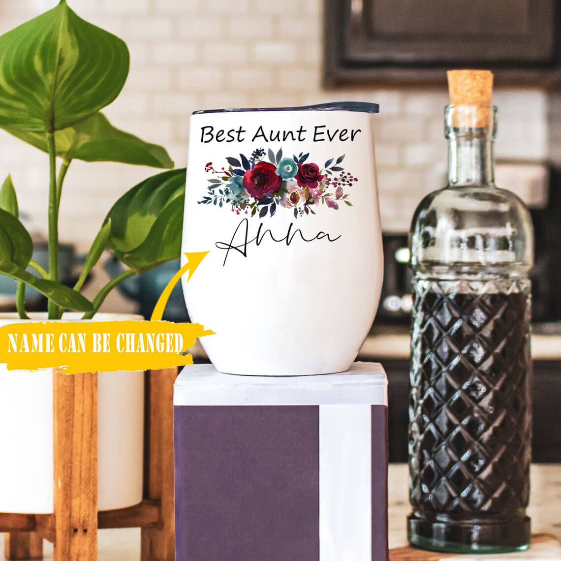 Personalized Aunt Wine Tumbler Best Aunt Ever