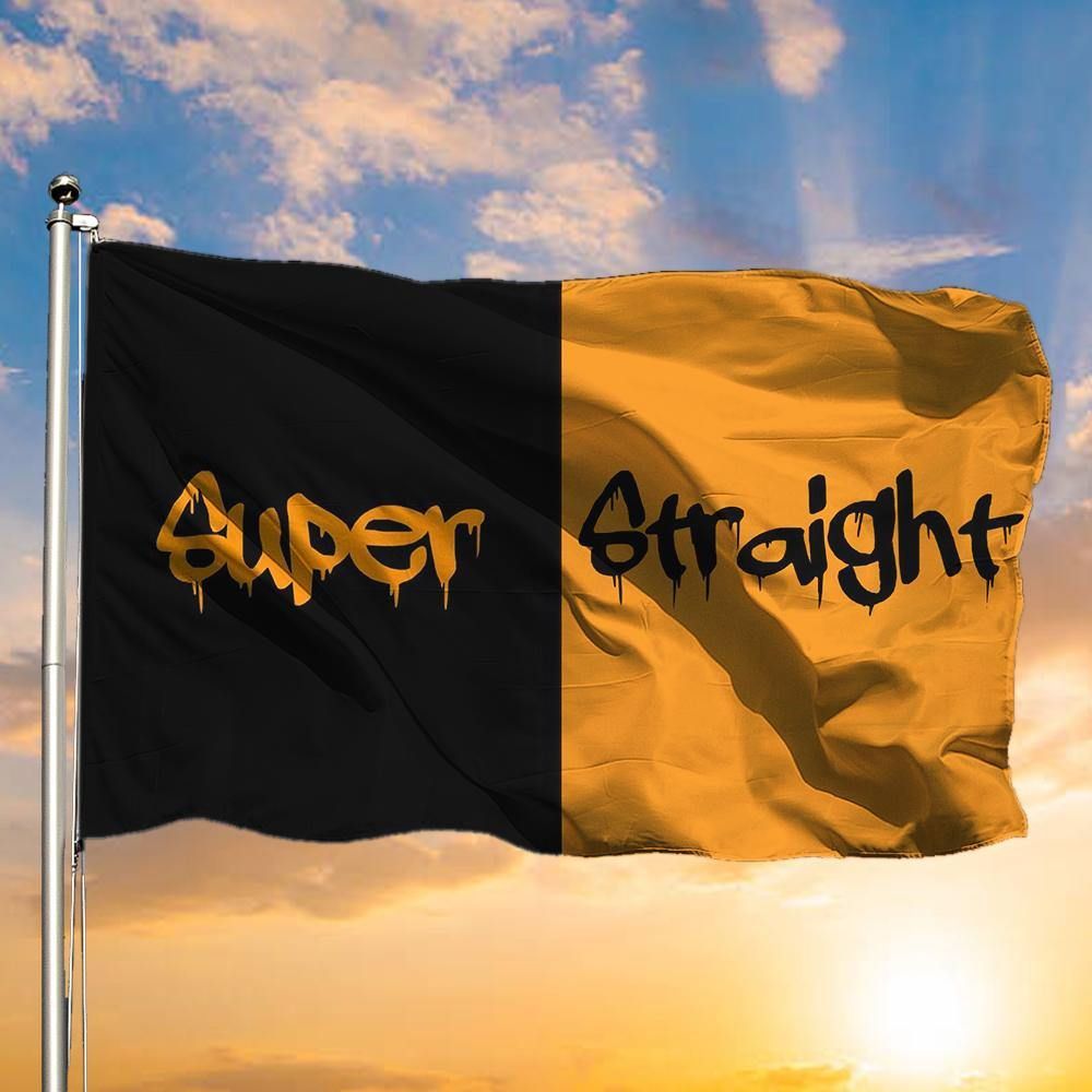 The Super Straight Flag Super Straight Movement Flags Black And Orange Merch