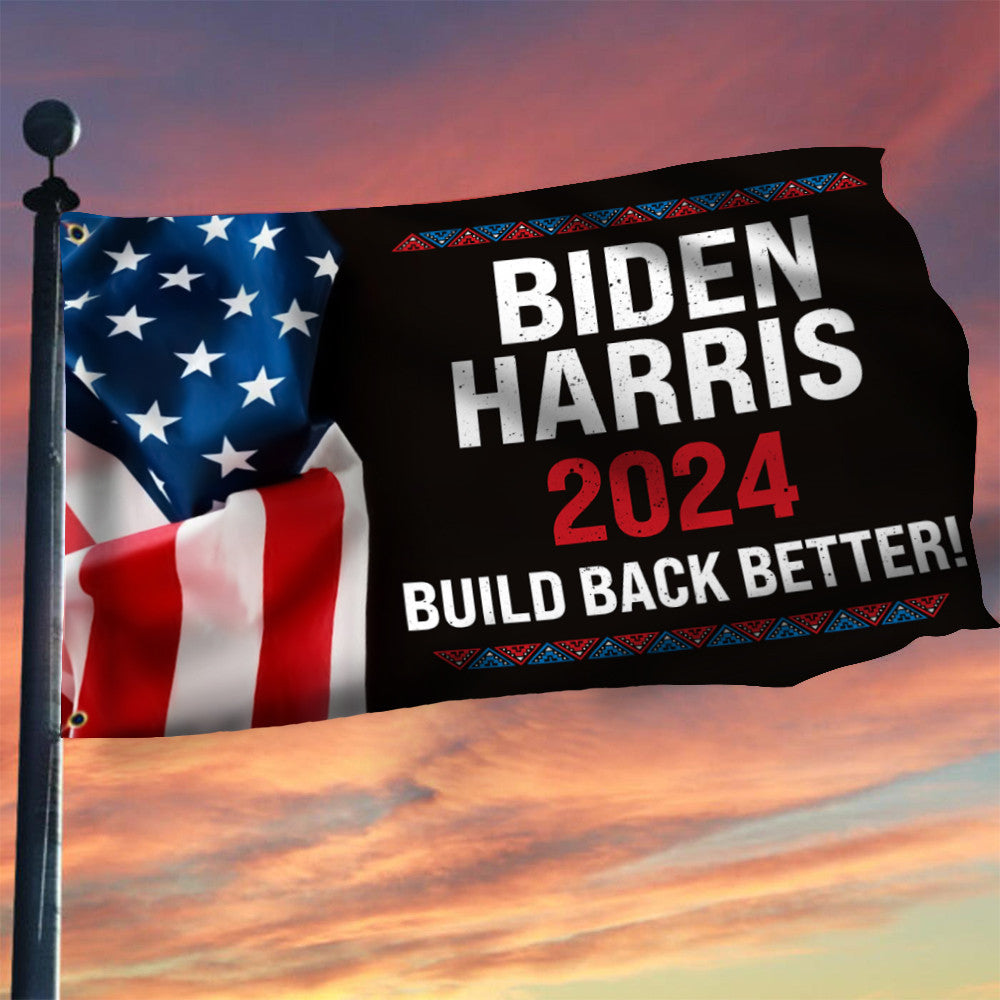 Biden Harris 2024 Flag Build Back Better Joe Biden 2024 Campaign Voting Banner