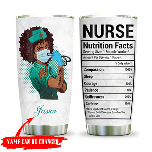 Personalized Tumbler For Nurse Nutrition Facts Tumbler