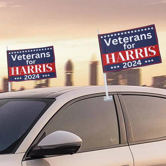 Veterans For Harris Political Car Flag Election 2024 Kamala Harris For President Car Window Flag Gifts For Her