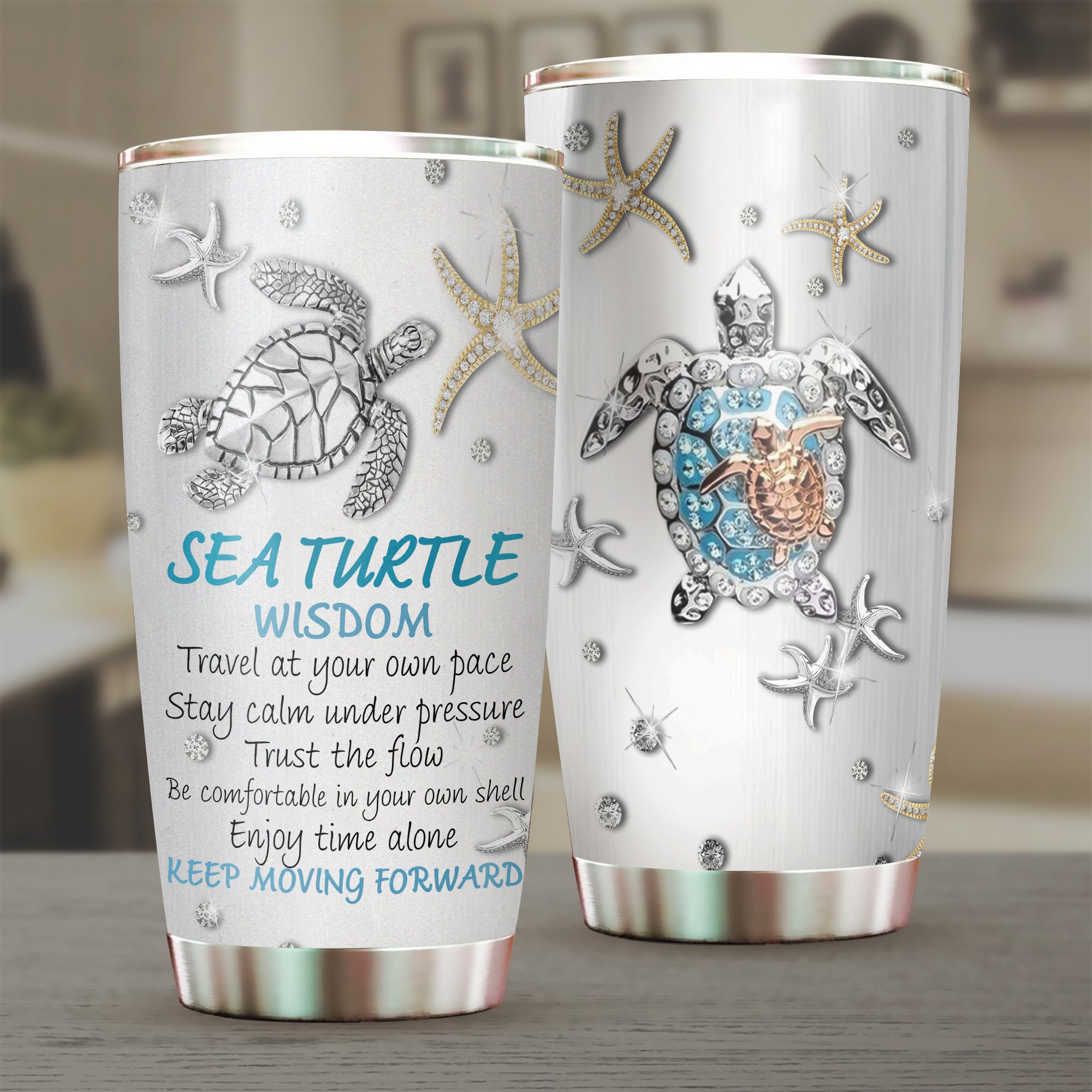 Sea Turtle Tumbler Keep Moving Forward