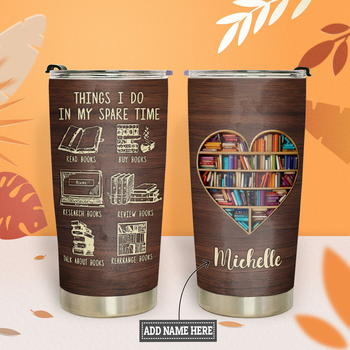 Personalized 20oz Book Lovers Tumbler Things I Do In My Spare Time