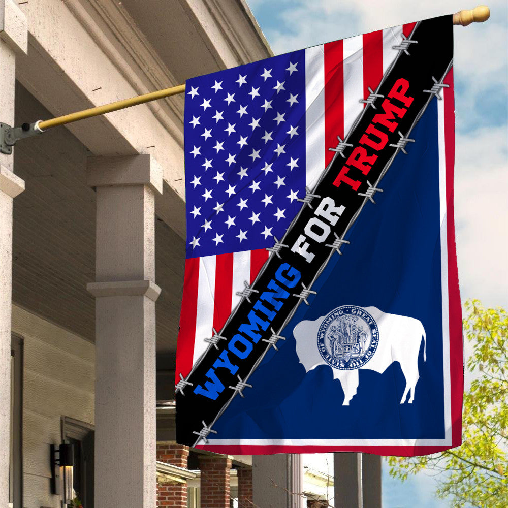 Wyoming For Trump 2024 Flag American Flag Wyoming Vote Trump For President 2024 Election