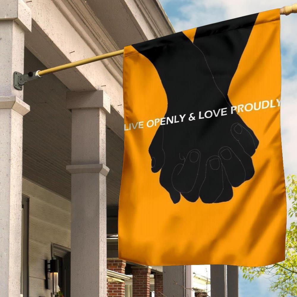 Black And Orange Flag Lives Open And Love Proudly Super Straight Merch Gender Pride Decor