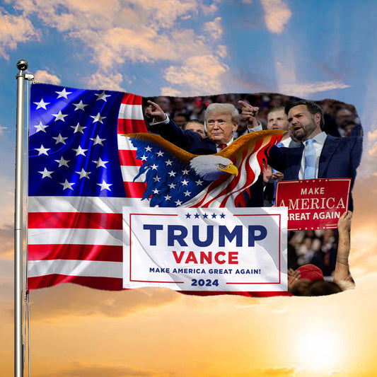 US Eagle Trump Vance Make America Great Again 2024 Flag American Flag Trump Vance Merch