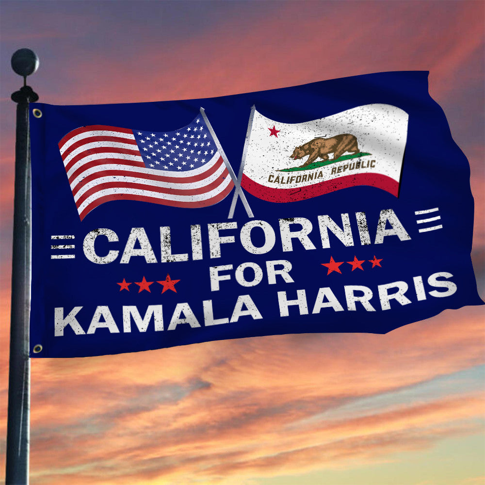 California For Harris Flag Kamala Harris For President 2024 Patriotic Flag Decorations