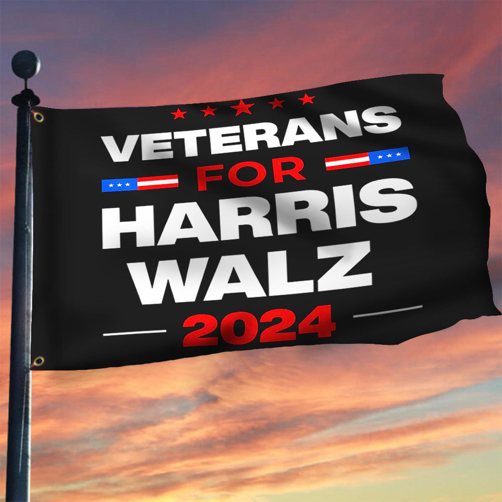 Veterans For Harris Walz 2024 Flag Support For Harris Walz Flag Gifts For Veterans