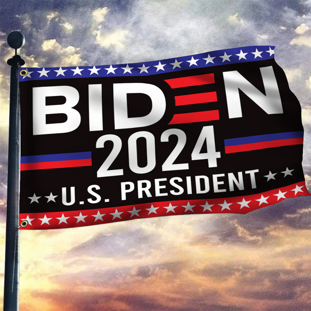 Biden 2024 US President Flag Re-Elect Biden For President Political Merchandise