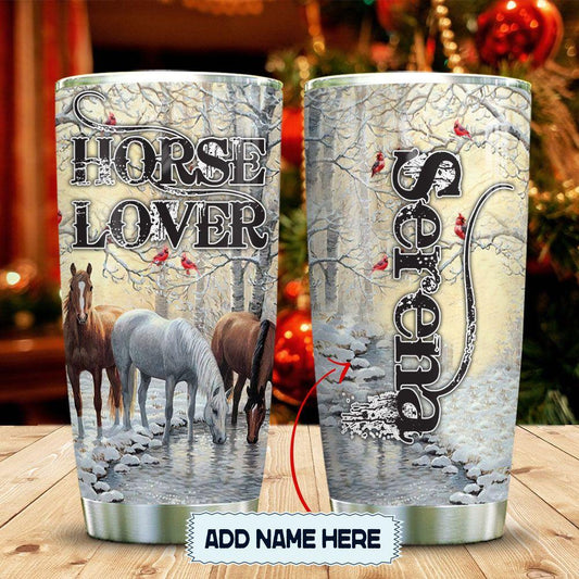 Personalized Horse Lover Tumbler Horses In The Forest