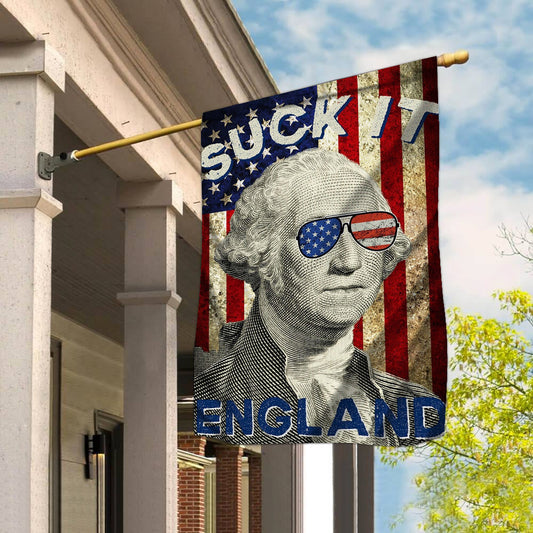 Suck It England Flag Funny 4th Of July George Washington 1776 American Flag Vintage Old