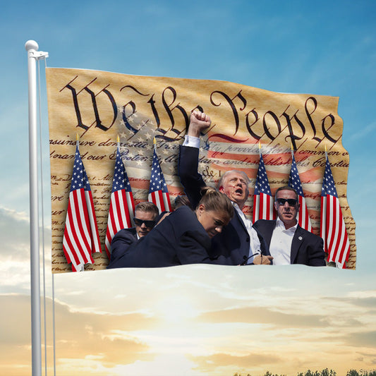 Trump Rally Shooting Flag We The People Flag Trump 2024 Merchandise