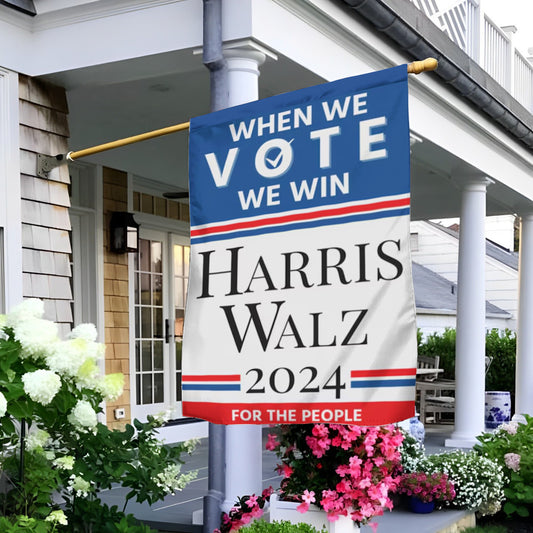 When We Vote We Win Harris Walz 2024 For The People Flag President-Elect Harris Walz Flag