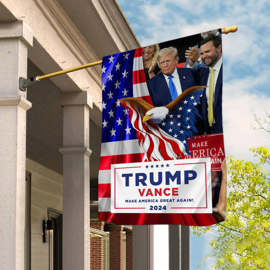 Trump Vance Make America Great Again 2024 Flag US Eagle Trump Vance Flag Patriotic Merchandise