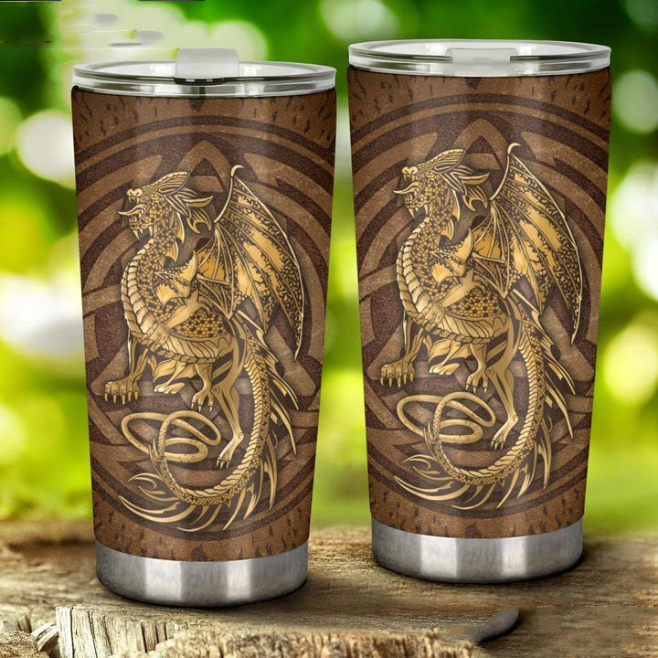 Celtic Dragon Tumbler Vintage Dragon With Knot