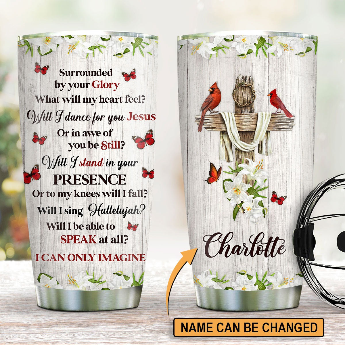 Personalized Christian Tumbler I Can Only Imagine Cardinal