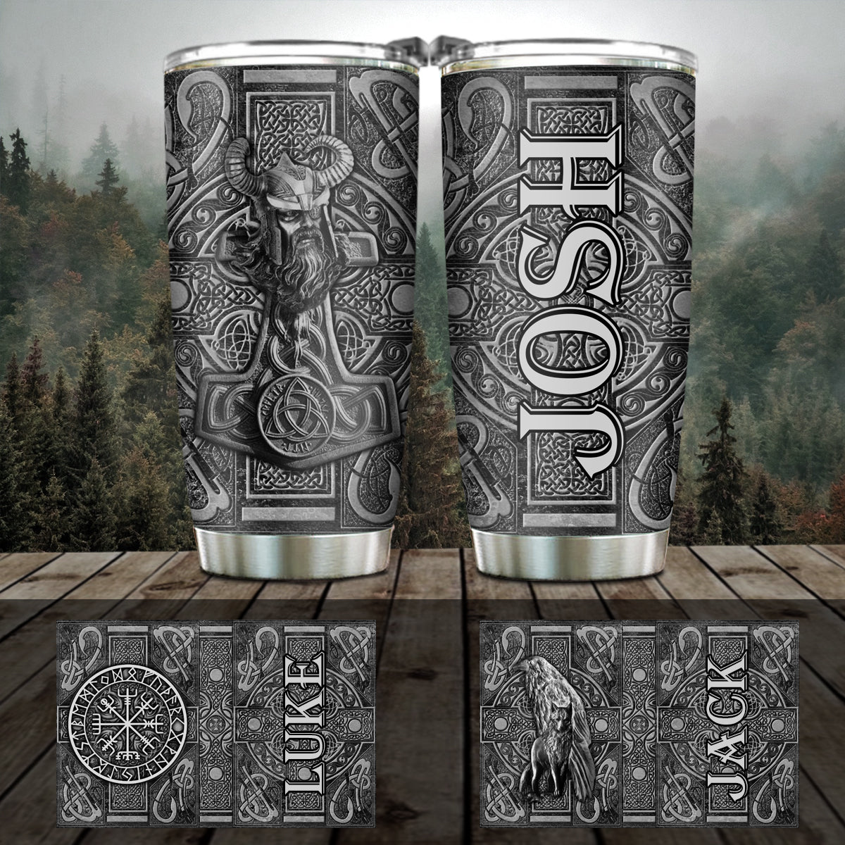 Personalized Viking Tumbler Old Norse