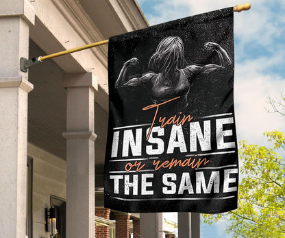 Train Insane Remain The Same Flag Motivational Gym Fitness Banner Gifts For Exercise Lover