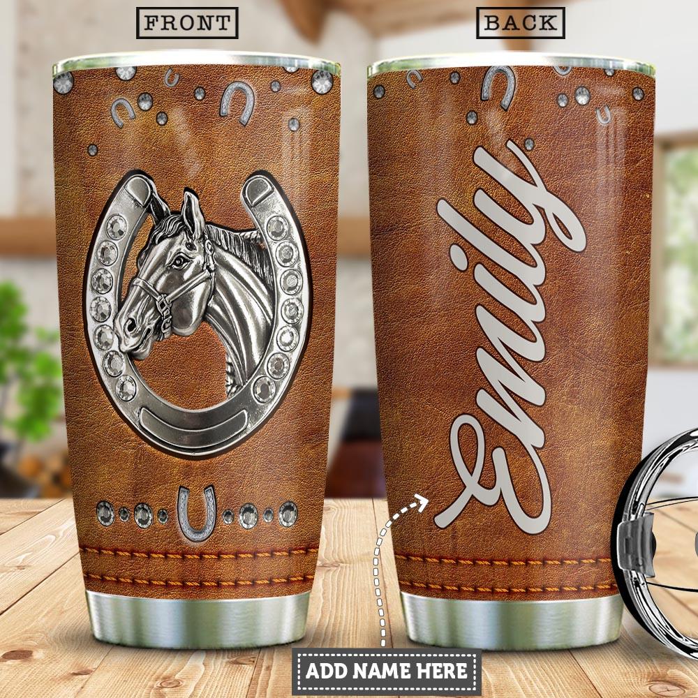 Personalized Horse Tumbler Jewelry Leather