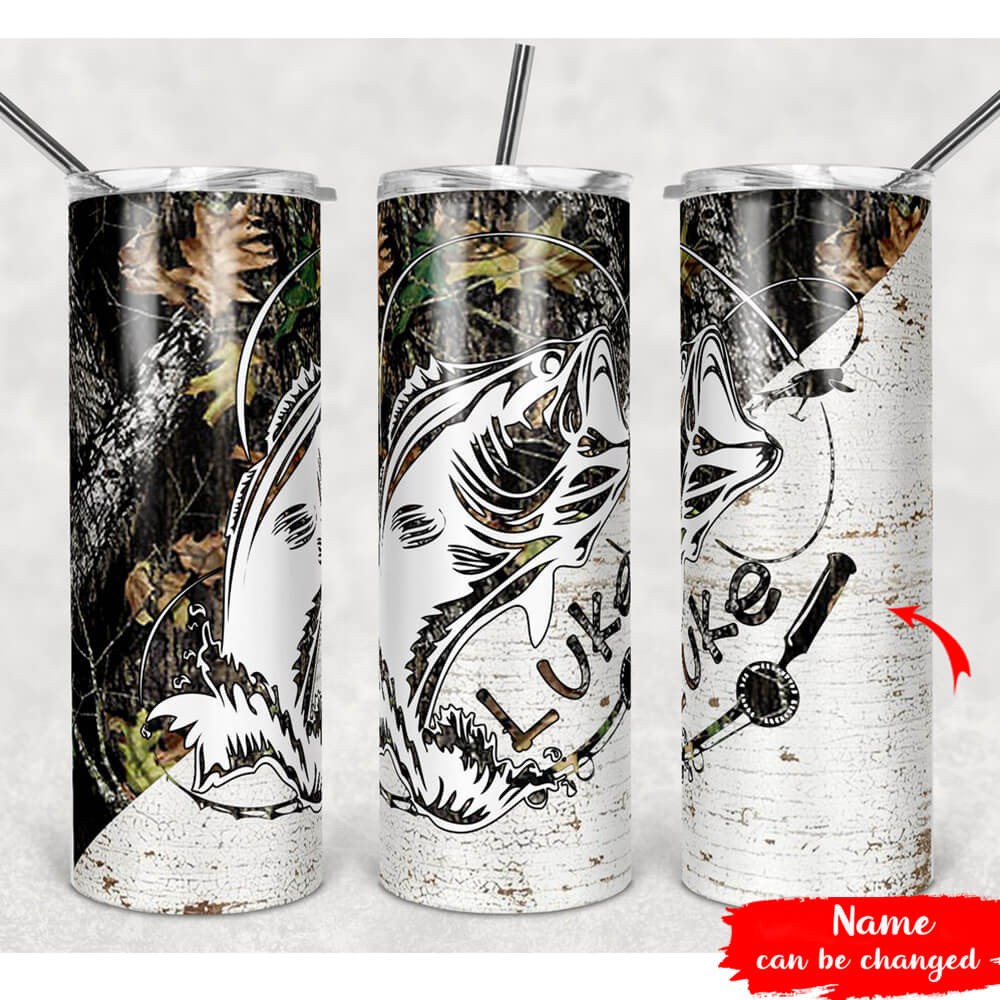 Personalized Fishing Skinny Tumbler Gift For Men