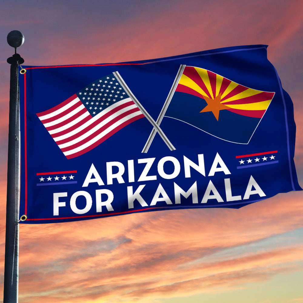 Arizona For Kamala Flag Kamala Harris Merchandise 2024 Presidential Campaign Flag