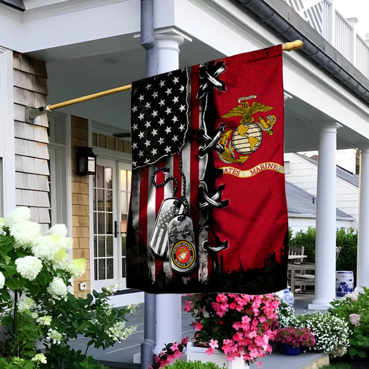 US Marine Corps Veteran Flag Honoring Veterans USMC Flag Garden Decor