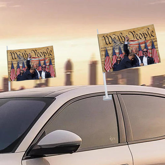 Trump Rally Shooting Car Window Flag We The People Flag Trump 2024 Flag