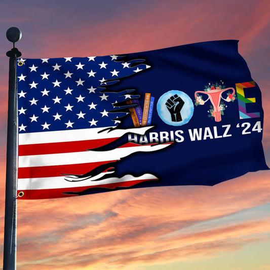 Vote Harris Walz 24 American Flag President-Elect Kamala Harris Campaign Merch Feminist Flag