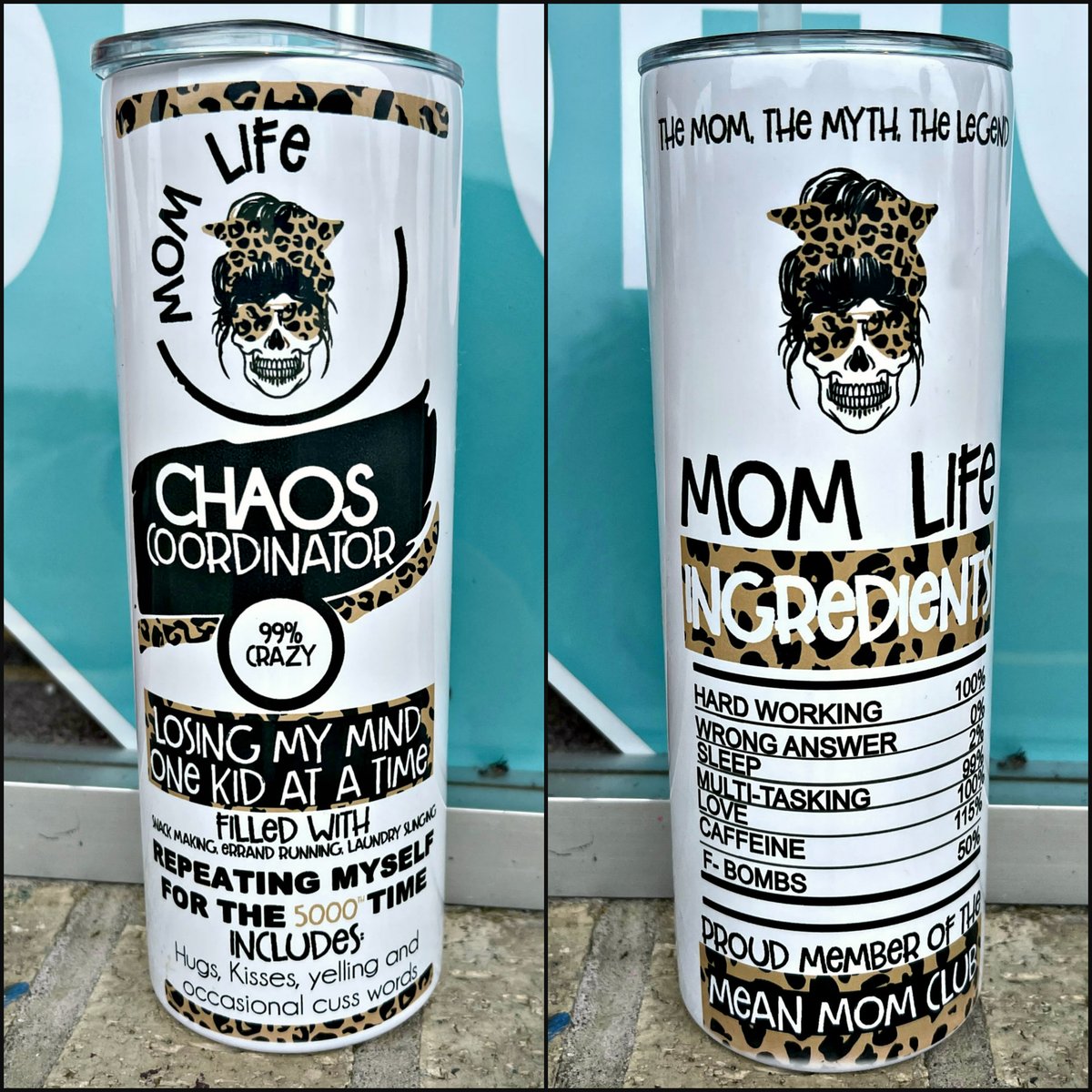 Skinny Tumbler Mom Life Chaos Tumbler