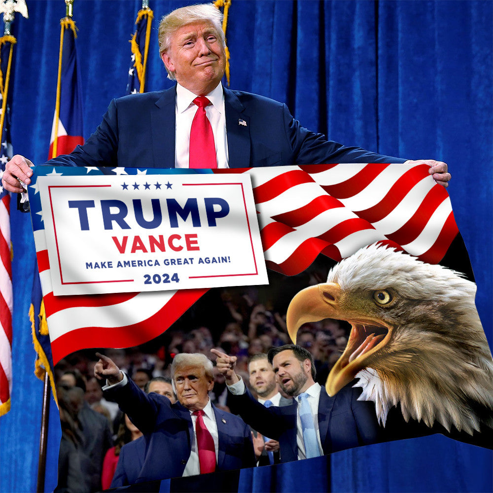 Bald Eagle Trump Vance Make America Great Again 2024 Flag Trump Vance Flag Indoor Outdoor