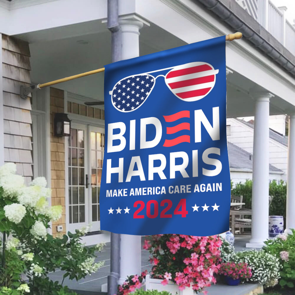 Biden Harris Make America Care Again 2024 Flag Re-Elect Joe Biden 2024 Merchandise