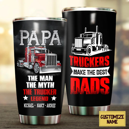 Personalized Trucker 20oz Tumbler Papa Truckers Make The Best Dads