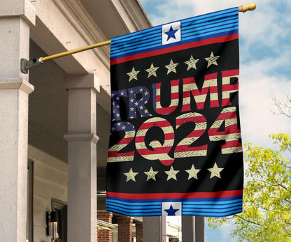 Trump 2024 Jfk Jr Flag Stripes On American Flag Garden Decoration Patriot Gifts