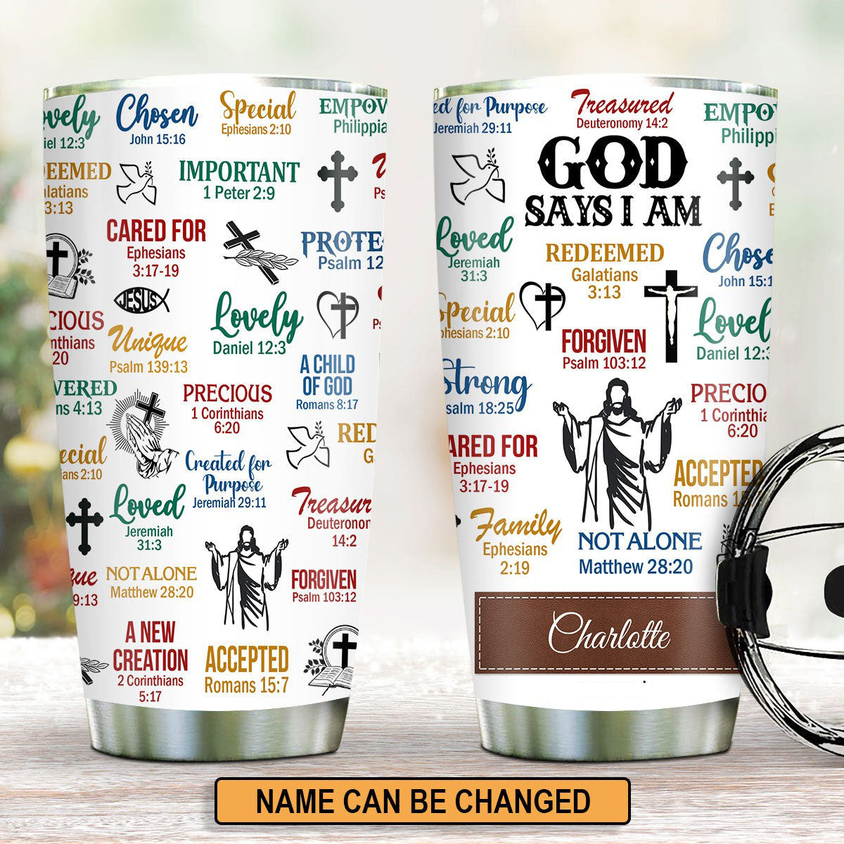 Personalized Christian Tumbler What God Says About You