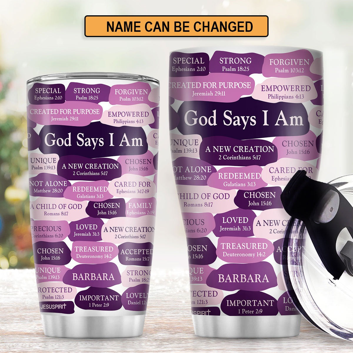 Personalized Christian Tumbler What God Says I Am