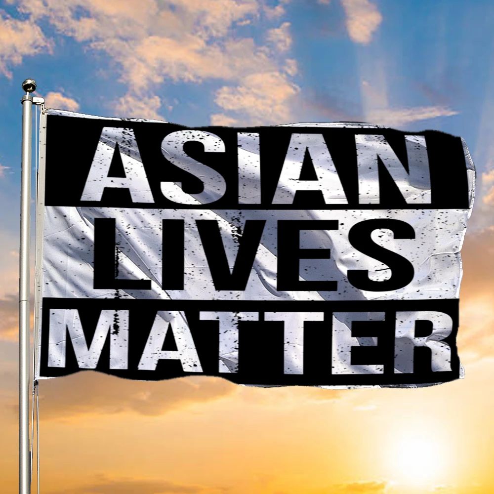 Asian Lives Matter Flag Love Is Love Stop AAPI Hate Is A Virus Anti Racism Flag Decor