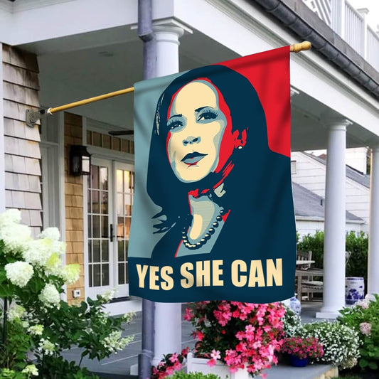 Yes She Can Kamala Harris Flag Kamala Campaign Political Flag Home Decor