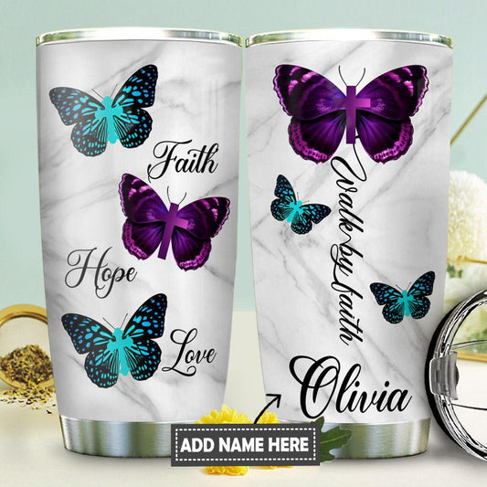 Personalized Jesus Tumbler Faith Hope Love Walk By Faith