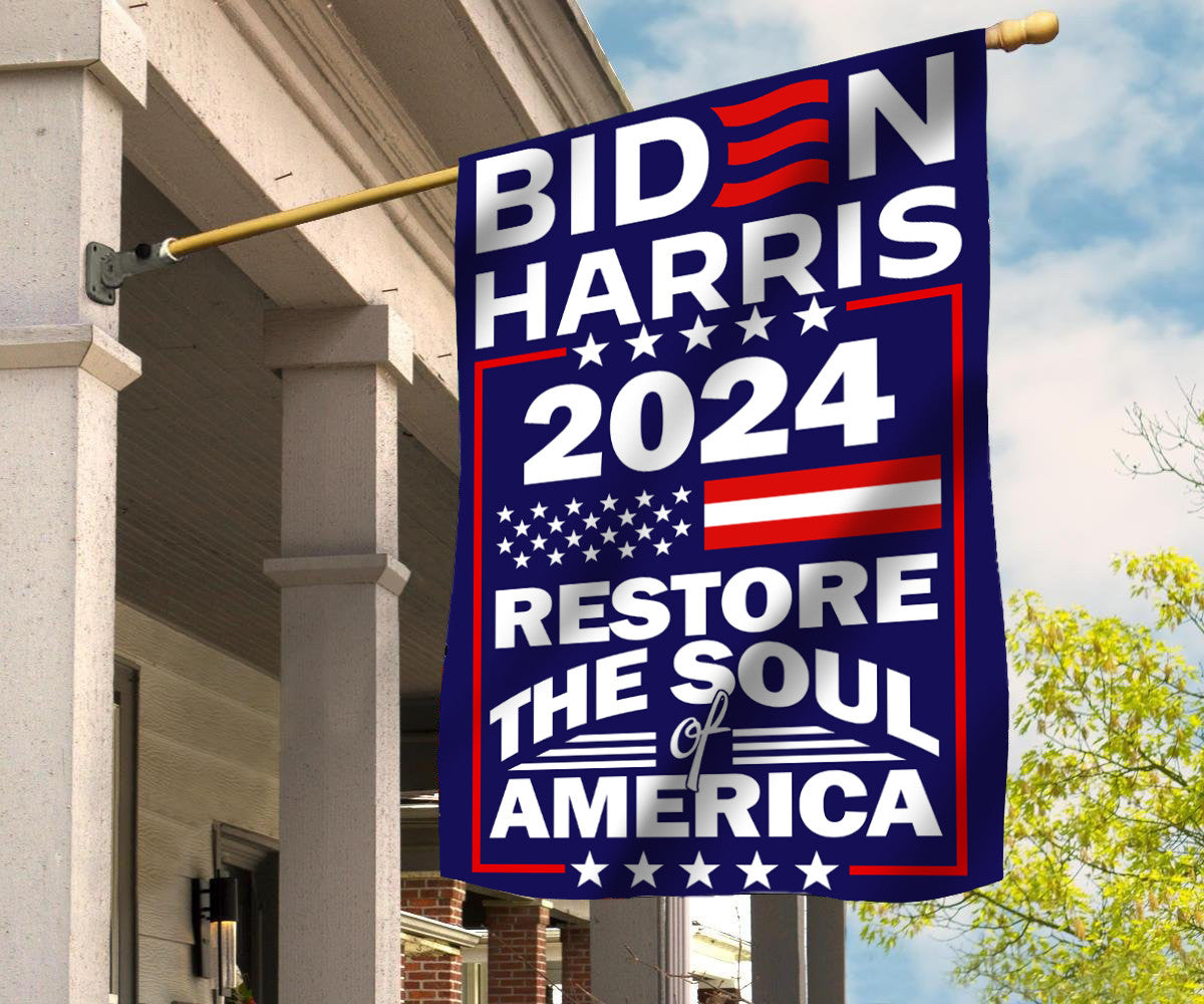 Biden Harris 2024 Restore The Soul Of America Flag Biden Harris 2024 Flag For Supporter