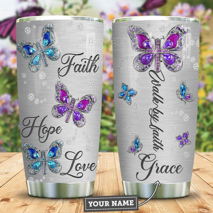 Personalized Butterfly Tumbler Gift For Women Wake By Faith