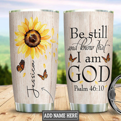 Personalized Jesus Tumbler Sunflower Tumbler I Am God