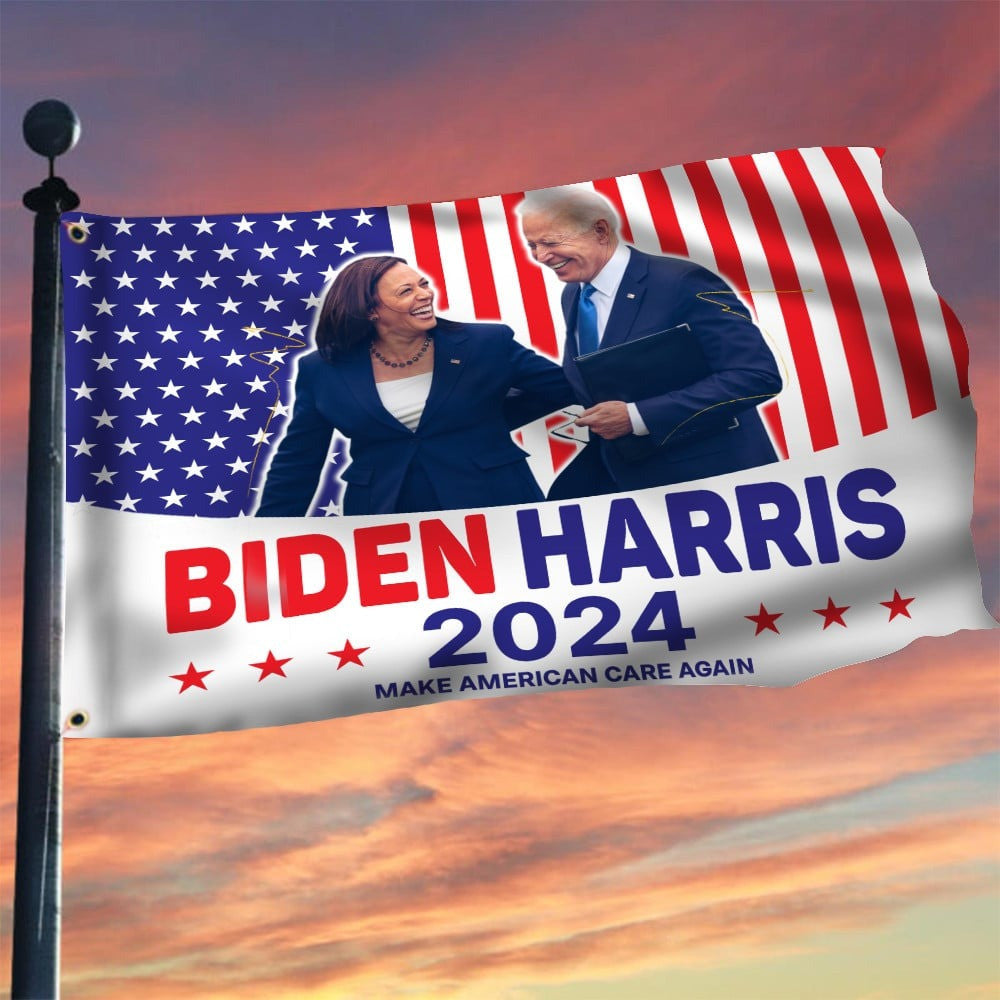 Biden Harris 2024 Make American Care Again Flag Biden Harris Campaign Merch Decor