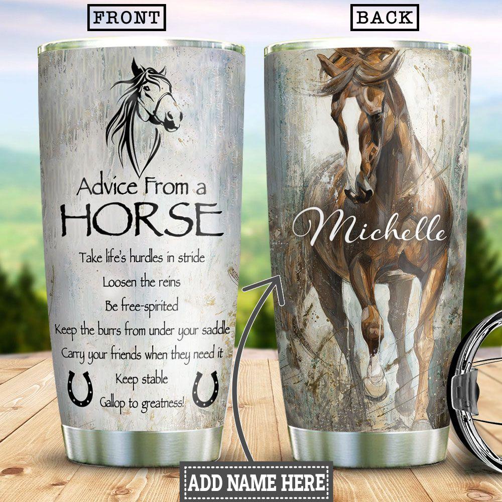 Personalized Horse Advice Tumbler Take Life Hurdles In Stride