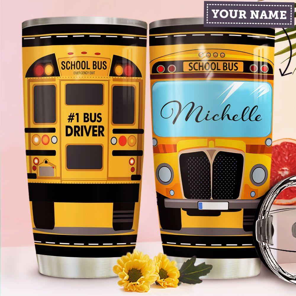 Personalized Bus Driver Tumbler School Bus Yellow Tumbler