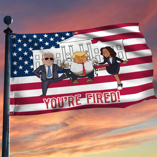 You're Fired Trump Flag Kamala Harris For President 2024 Election Flag FJB Merch