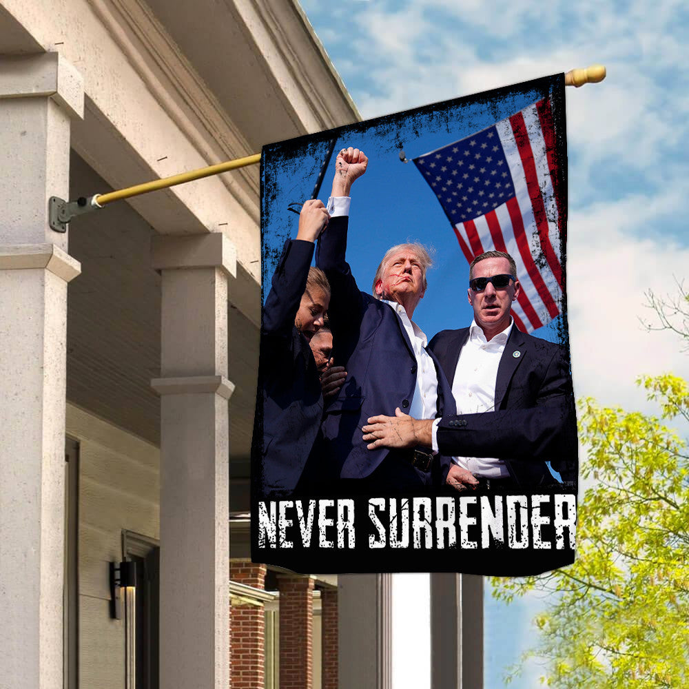 Trump Shooting Never Surrender Flag President Trump Rally Flag Patriotic Gifts